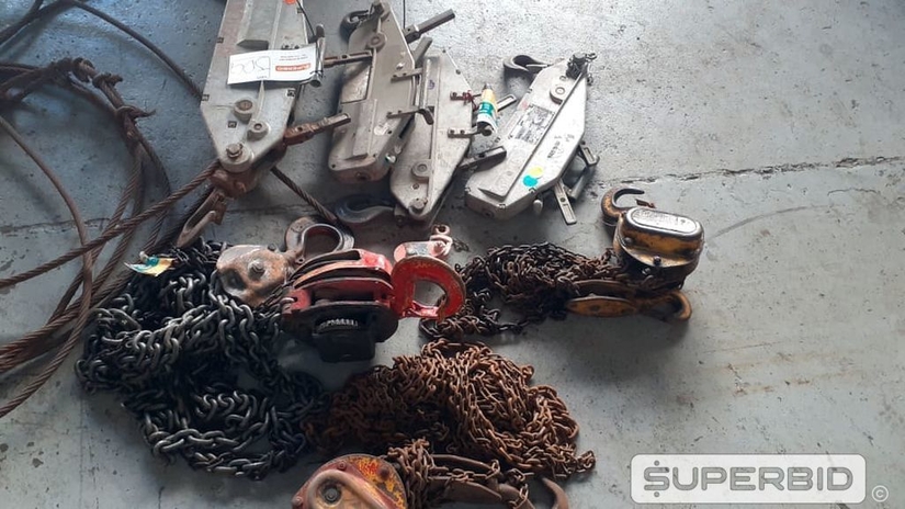 TALHAS DE CORRENTE E TALHAS TIFOR, (07 PÇ.) (Ref.: JDG)