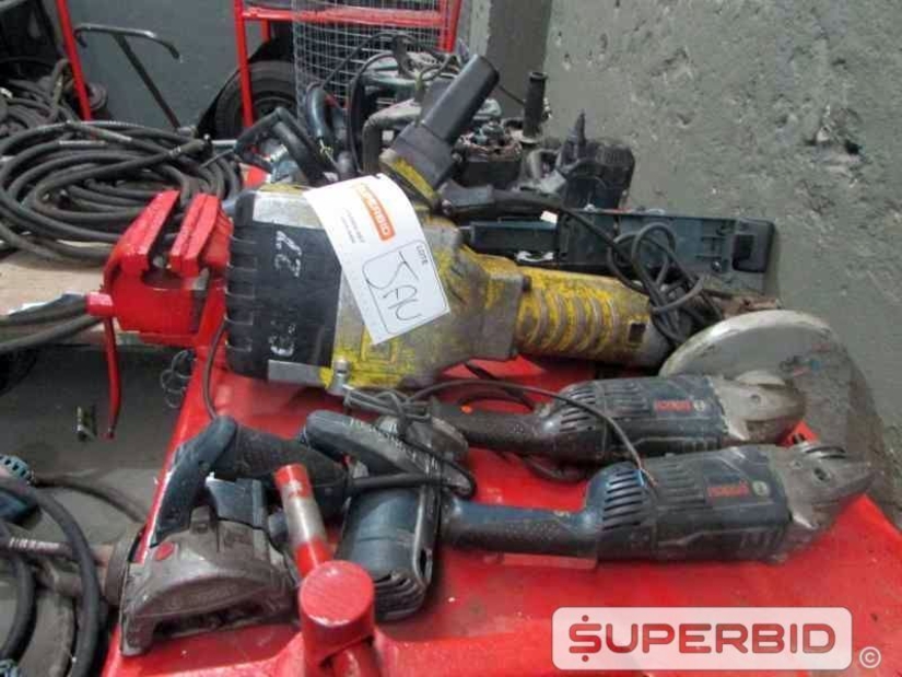 SERRA MARMORE, MARTELETE PERFURADOR, LIXADEIRA DE CINTA ELÉTRICA, ROMPEDOR ELÉTRICO, ESMERILHADEIRA E OUTROS, (19 PÇ.) (Ref.: JAU)