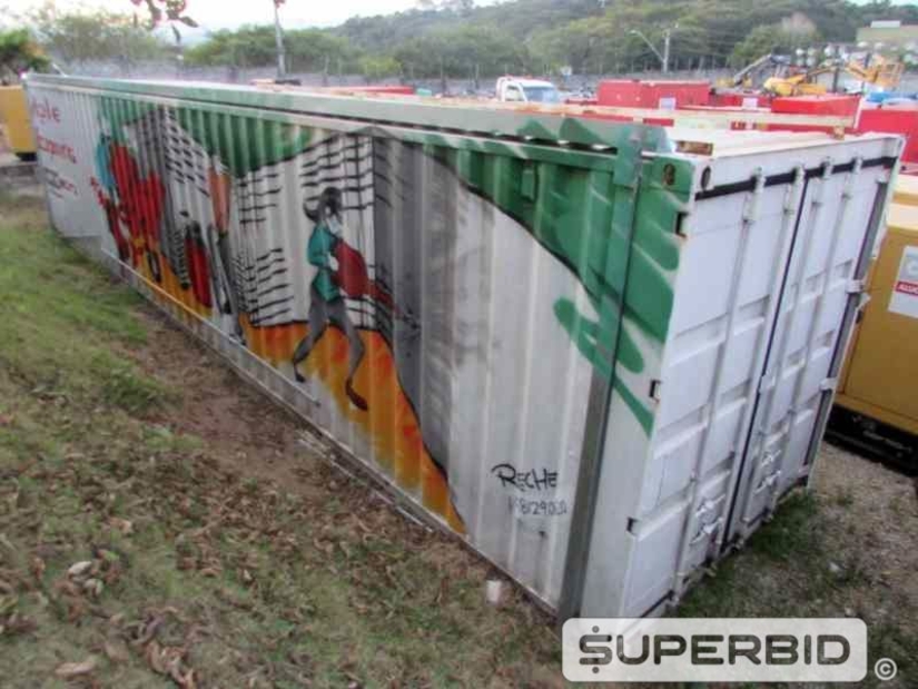02 CONTAINERS EM AÇO, UTILIZADOS COMO STAND DE LOJA DE CONSTRUÇÃO. (Ref.: JEF)