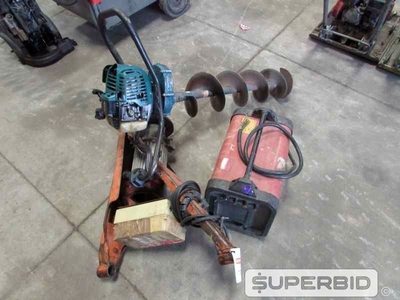 CORTADORA DE PISO, SUCATA DE CORTADORAS DE PISO, TRADO PERFURADOR, GUINCHO DE COLUNA, INVERSORA DE SOLDA, (07 PÇS.) (Ref.: JAN)