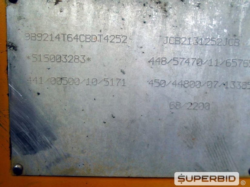 RETROESCAVADEIRA JCB 3C 4X4, ANO: 2012, SÉRIE: 9B9214T64CBDT4252 (Ref: SBJ / TP26050)