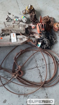 TALHAS DE CORRENTE E TALHAS TIFOR, (07 PÇ.) (Ref.: JDG)