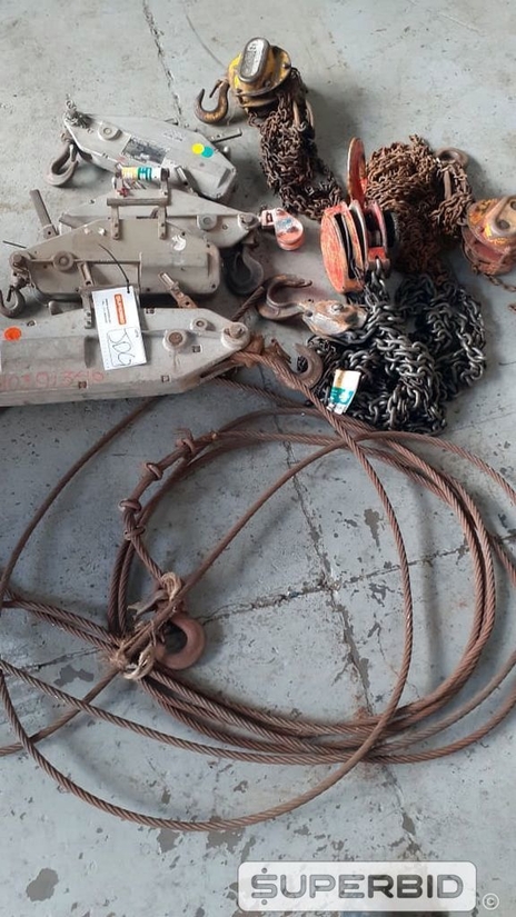 TALHAS DE CORRENTE E TALHAS TIFOR, (07 PÇ.) (Ref.: JDG)