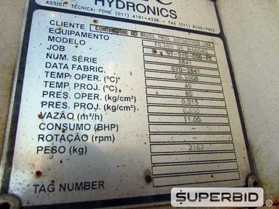 1 SISTEMA DE EXAUSTÃO HIDRONICS, CAP. 11,000 M³/H E 1 SISTEMA DE EXAUSTÃO AR AMBIENTAL JET CENTER, CAP. 3,500 M³/H (Ref.: Hidronics)
