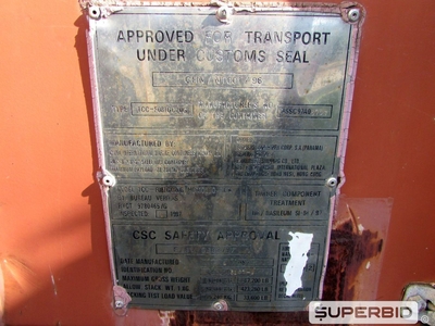 01 CONTAINER MARÍTIMO 20 PÉS, ANO: 1997, SÉRIE: FSCU303107-2. (Ref.: WMFZ_UM02)