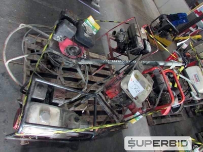 ALISADORA DE CONCRETO WACKER NEUSON CT36, MOTOR VIBRADOR Á GASOLINA WEBER E BOMBA CENTRIFUGA HONDA WB30X 3 POL., (05 PÇ.) (Ref.: JCG)