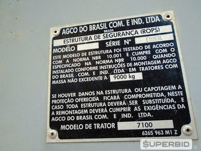 TRATOR DE PNEUS MASSEY FERGUSON 7140 4X4, ANO: 2011, SÉRIE: AAAT0014CBC005 (Ref: SBF / TP18912)