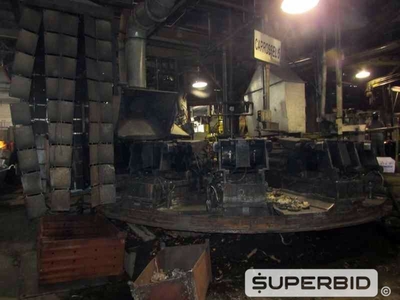 CARROSSEL PARA FUNDIÇÃO FABRICAÇÃO PRÓPRIA PARA MOLDAGEM DE PEÇAS EM FERRO GUSA E AÇO COM QUEIMADOR E EXAUSTORES (Ref.: Carrossel 5)