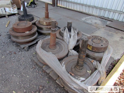 07 RODAS DE AÇO DIÂMETRO APROX. 21" POL., P/ APLICAÇÃO EM PONTE ROLANTE. (Ref.: WMBU_UM02)