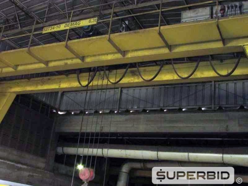 1 PONTE ROLANTE DEMAG, CAP. 6,3 TON E 1 ELETROIMÃ ITALINDUS (Ref.: 12734-10)