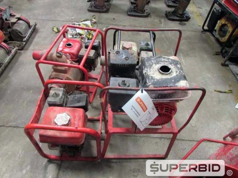 MOTOR ACIONAMENTO Á GASOLINA 5CV, BOMBA CENTRIFUGA Á GASOLINA HONDA 3 POL., BOMBA SUBMERSIVEL DE MANGOTE E OUTROS, (12 PÇ.) (Ref.: JAS)