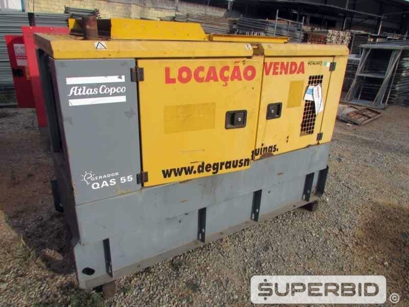 GRUPO GERADOR Á DIESEL ATLAS COPCO QAX45 50 KVA. (Ref.: JDS)