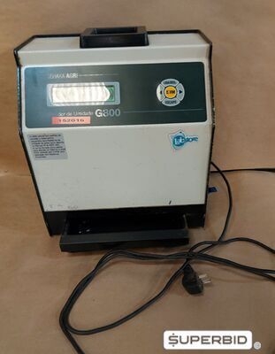 01 UNID. DETERMINADOR DE UMIDADE DE CEREAIS USADO, MODELO G 800, MARCA GEHAKA.(SEM COPO)