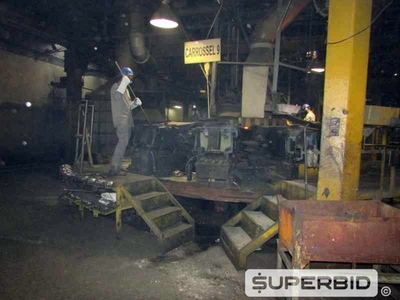 CARROSSEL PARA FUNDIÇÃO FABRICAÇÃO PRÓPRIA PARA MOLDAGEM DE PEÇAS EM FERRO GUSA E AÇO COM QUEIMADOR E EXAUSTORES (Ref.: Carrossel 9)