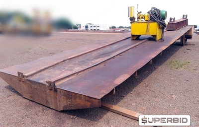 01 UNID. TOMBADOR BASCULANTE, COM CAPACIDADE PARA 35T , COM MOTOR WEG MOD. 160M 20CV 1765RPM 220/380V, APROX 9,65MTX 2,60MT, USADO,  PLAQUETA 72166