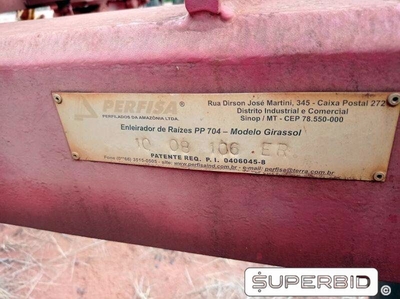 ENLEIRADOR DE RAIZES GIRASSOL PERFISA PP 704, ANO: 2008, SÉRIE: 106.ER (Ref.: 341)