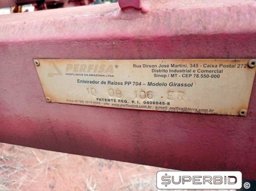 ENLEIRADOR DE RAIZES GIRASSOL PERFISA PP 704, ANO: 2008, SÉRIE: 106.ER (Ref.: 341)