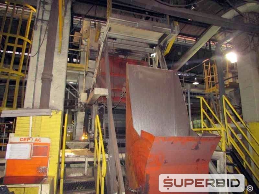 LINHA DE PRODUÇÃO JATEAMENTO COM 3 JATOS GRANALHA, ESTEIRA E CARRO CARREGADOR (Ref.: Linha Produção)