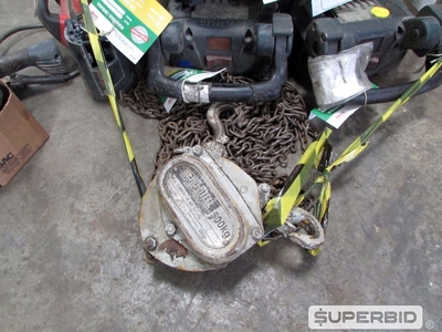 TALHA DE CORRENTE, ROMPEDORES ELÉTRICO, FURADEIRA, ESMERILHADEIRA E OUTROS (11 PÇS) (Ref.: FDO)