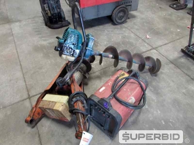 CORTADORA DE PISO, SUCATA DE CORTADORAS DE PISO, TRADO PERFURADOR, GUINCHO DE COLUNA, INVERSORA DE SOLDA, (07 PÇS.) (Ref.: JAN)