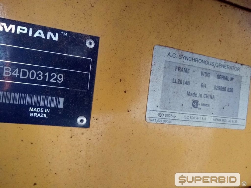 GRUPO GERADOR A DIESEL OLYMPIAN GEP447 SÉRIE:OLY00000TB4D03129 ANO: 2010 70KVA. (Ref.: SP)