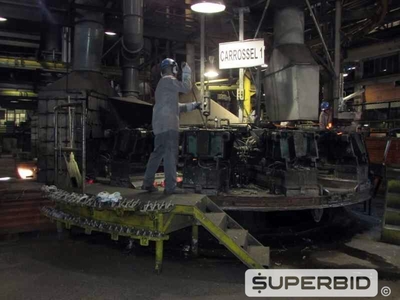 CARROSSEL PARA FUNDIÇÃO FABRICAÇÃO PRÓPRIA PARA MOLDAGEM DE PEÇAS EM FERRO GUSA E AÇO COM QUEIMADOR E EXAUSTORES (Ref.: Carrossel 1)