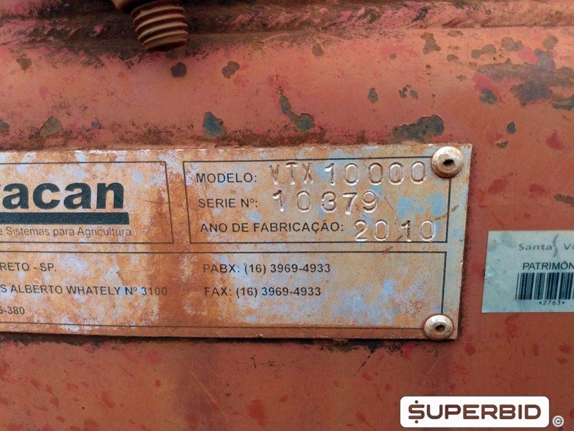 REBOQUE TRANSBORDO DE CANA PICADA TRACAN VTX 10.000, ANO: 2010, SÉRIE: VTX10379 (Ref.: 661)