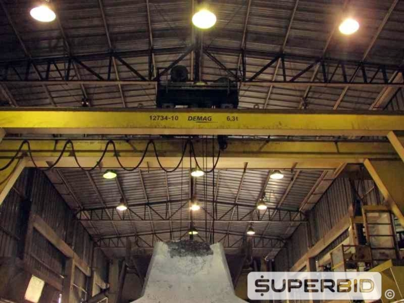 1 PONTE ROLANTE DEMAG, CAP. 6,3 TON E 1 ELETROIMÃ ITALINDUS (Ref.: 12734-10)