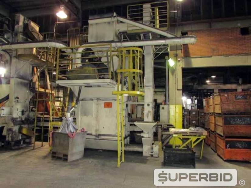 LINHA DE PRODUÇÃO JATEAMENTO COM 3 JATOS GRANALHA, ESTEIRA E CARRO CARREGADOR (Ref.: Linha Produção)