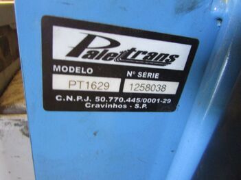 PALETEIRA ELÉTRICA PALETRANS PT1629, CAP.: 1,6 TON., SÉRIE: 1258038. (Ref.: WMGW_UM02)