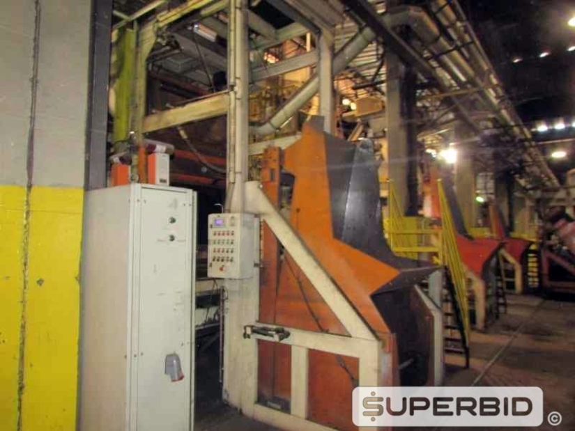 LINHA DE PRODUÇÃO JATEAMENTO COM 3 JATOS GRANALHA, ESTEIRA E CARRO CARREGADOR (Ref.: Linha Produção)