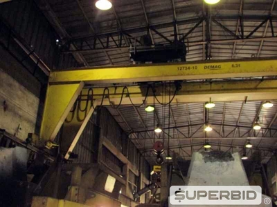 1 PONTE ROLANTE DEMAG, CAP. 6,3 TON E 1 ELETROIMÃ ITALINDUS (Ref.: 12734-10)