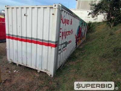 02 CONTAINERS EM AÇO, UTILIZADOS COMO STAND DE LOJA DE CONSTRUÇÃO. (Ref.: JEF)