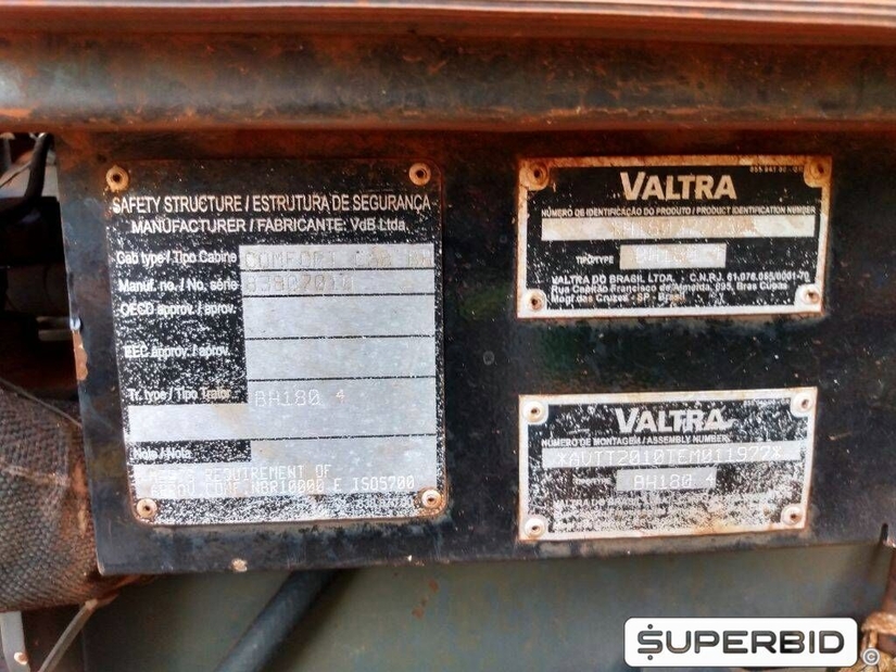 TRATOR DE PNEUS VALTRA BH 180 4X4, ANO: 2014, SÉRIE: H1803772301 (Ref: 1468)