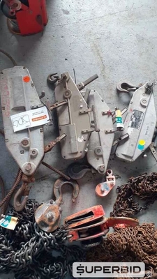 TALHAS DE CORRENTE E TALHAS TIFOR, (07 PÇ.) (Ref.: JDG)