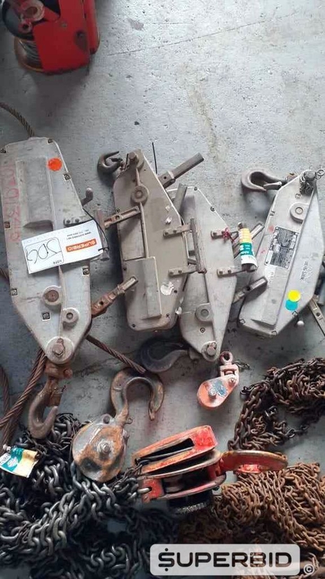 TALHAS DE CORRENTE E TALHAS TIFOR, (07 PÇ.) (Ref.: JDG)