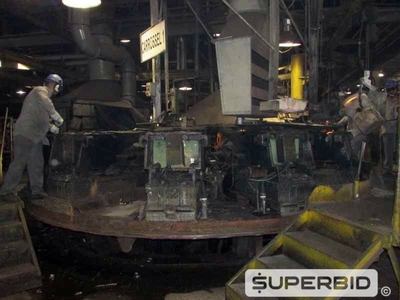 CARROSSEL PARA FUNDIÇÃO FABRICAÇÃO PRÓPRIA PARA MOLDAGEM DE PEÇAS EM FERRO GUSA E AÇO COM QUEIMADOR E EXAUSTORES (Ref.: Carrossel 1)