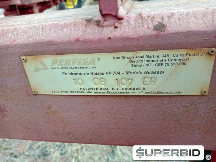 ENLEIRADOR DE RAIZES GIRASSOL PERFISA PP 704, ANO: 2008, SÉRIE: 107.ER (Ref.: 344)