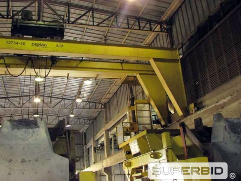 1 PONTE ROLANTE DEMAG, CAP. 6,3 TON E 1 ELETROIMÃ ITALINDUS (Ref.: 12734-10)