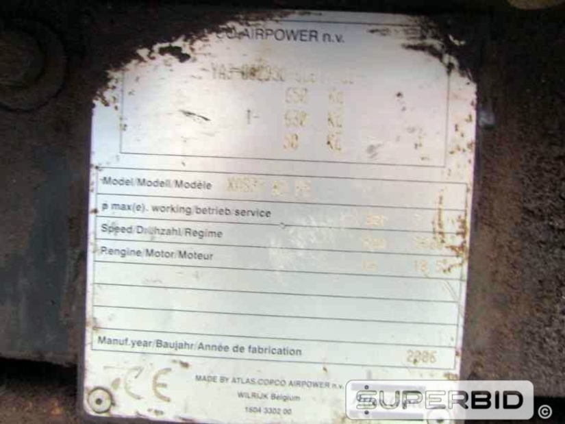 COMPRESSOR DE AR ATLAS COPCO XAS 37 HARD HAT 75PCM-7B, ANO: 2006. (Ref.: JBM)