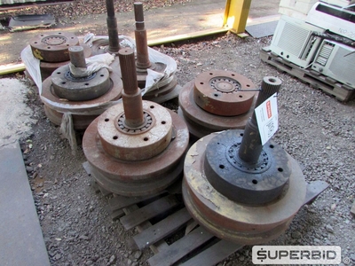 07 RODAS DE AÇO DIÂMETRO APROX. 21" POL., P/ APLICAÇÃO EM PONTE ROLANTE. (Ref.: WMBU_UM02)