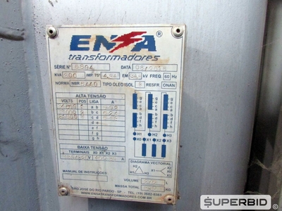 TRANSFORMADOR TRIFÁSICO Á ÓLEO ENSA POT. 300 KVA, ANO: 2015, SÉRIE: 6604. (Ref.: WMAS_UM02)