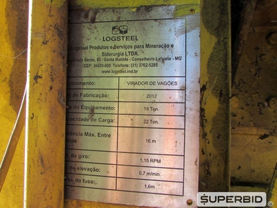 CONJUNTO VIRADOR DE VAGÕES LOGSTEEL, ANO: 2012, CAPACIDADE DE GIRO: 22,0 TON. (Ref.: WMCA_UM02)