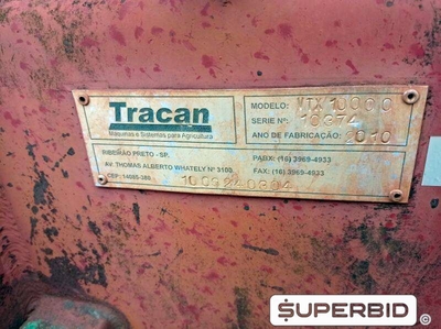 REBOQUE TRANSBORDO DE CANA PICADA TRACAN VTX 10.000, ANO: 2010, SÉRIE: 10374 (Ref.: 654)