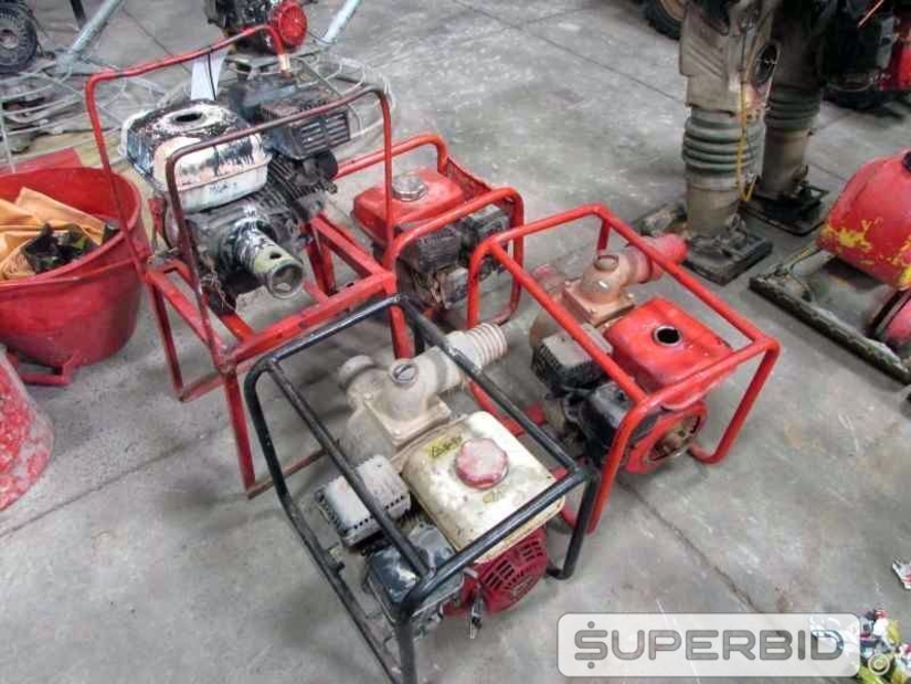 MOTOR ACIONAMENTO Á GASOLINA 5CV, BOMBA CENTRIFUGA Á GASOLINA HONDA 3 POL., BOMBA SUBMERSIVEL DE MANGOTE E OUTROS, (12 PÇ.) (Ref.: JAS)