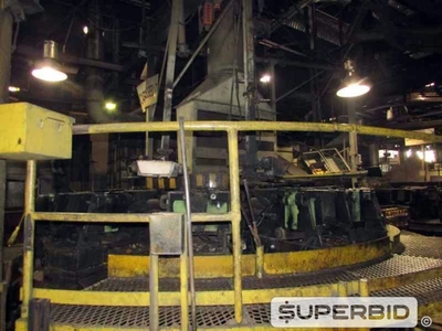 CARROSSEL PARA FUNDIÇÃO FABRICAÇÃO PRÓPRIA PARA MOLDAGEM DE PEÇAS EM FERRO GUSA E AÇO COM QUEIMADOR E EXAUSTORES (Ref.: Carrossel 7)