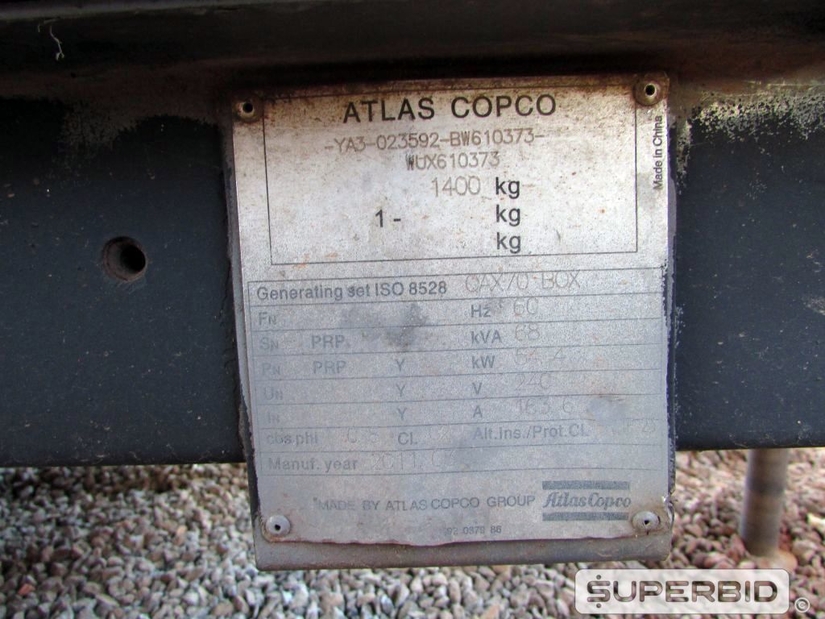 GRUPO GERADOR SILENCIADO DIESEL ATLAS COPCO QAX70 20,5/23 KVA (Ref.: FEW)