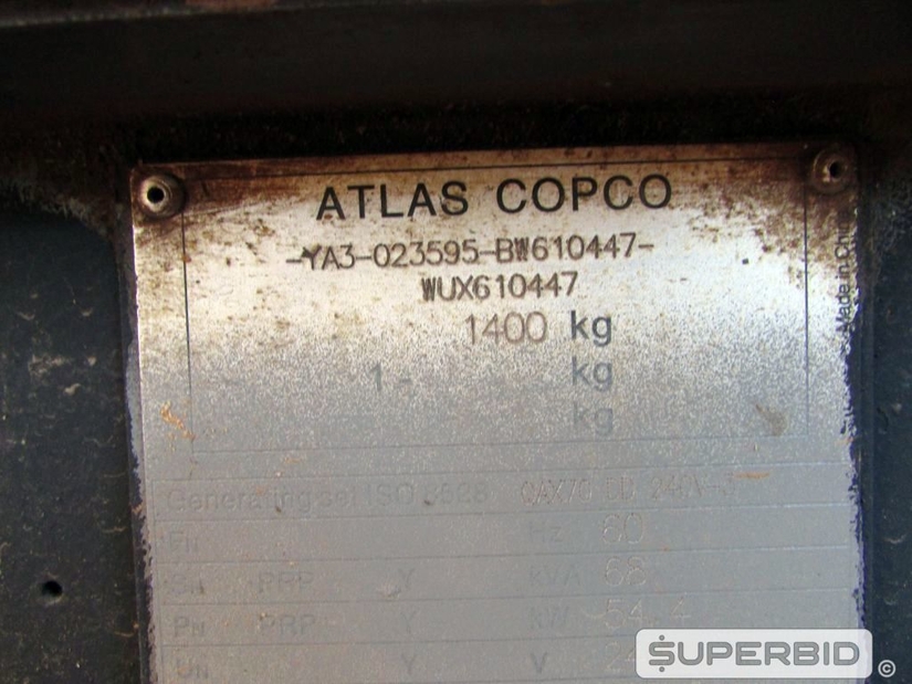 GRUPO GERADOR SILENCIADO DIESEL ATLAS COPCO 63/70 KVA (Ref.: FEI)