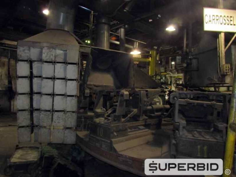 CARROSSEL PARA FUNDIÇÃO FABRICAÇÃO PRÓPRIA PARA MOLDAGEM DE PEÇAS EM FERRO GUSA E AÇO COM QUEIMADOR E EXAUSTORES (Ref.: Carrossel 3)