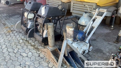 02 CURVADORAS DE TUBO, 02 CORTADORAS DE PISO E 01 FRESADORA ELETRICA BETOMAC (Ref.: IK)